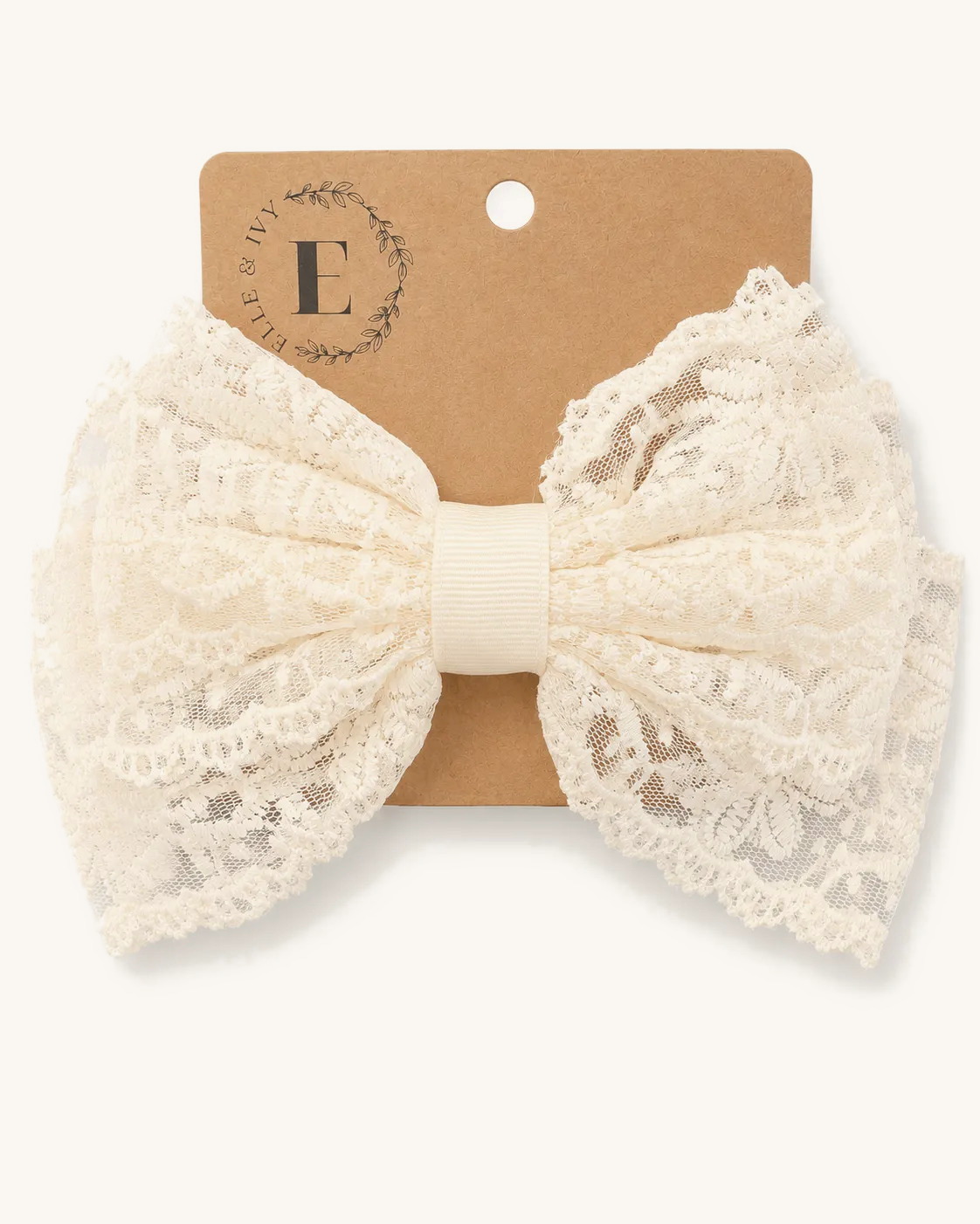 Heirloom Lace Bow — on the Elle & Ivy packaging card