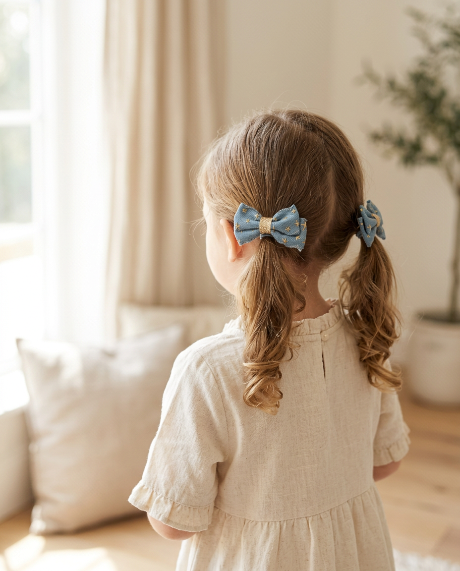 Starlit Denim Bow Set