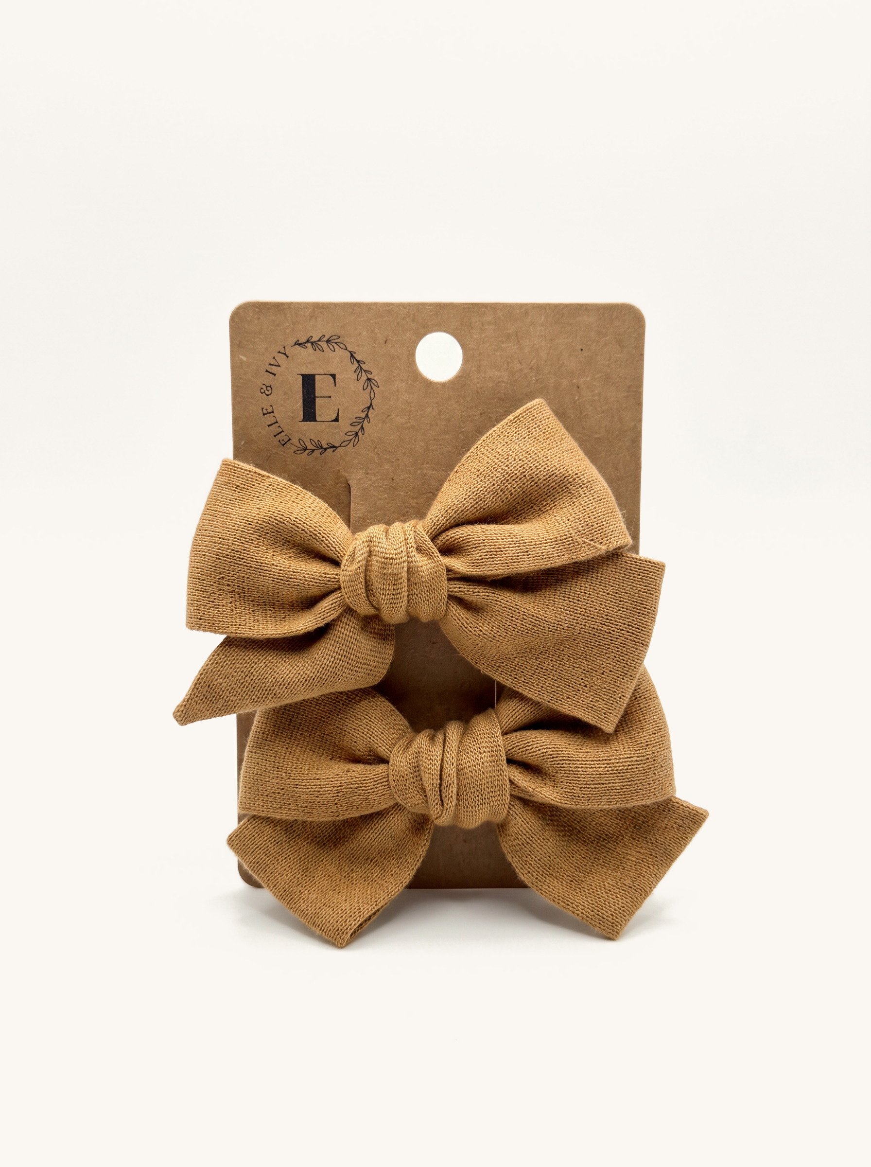 Caramel Knit Bow Set