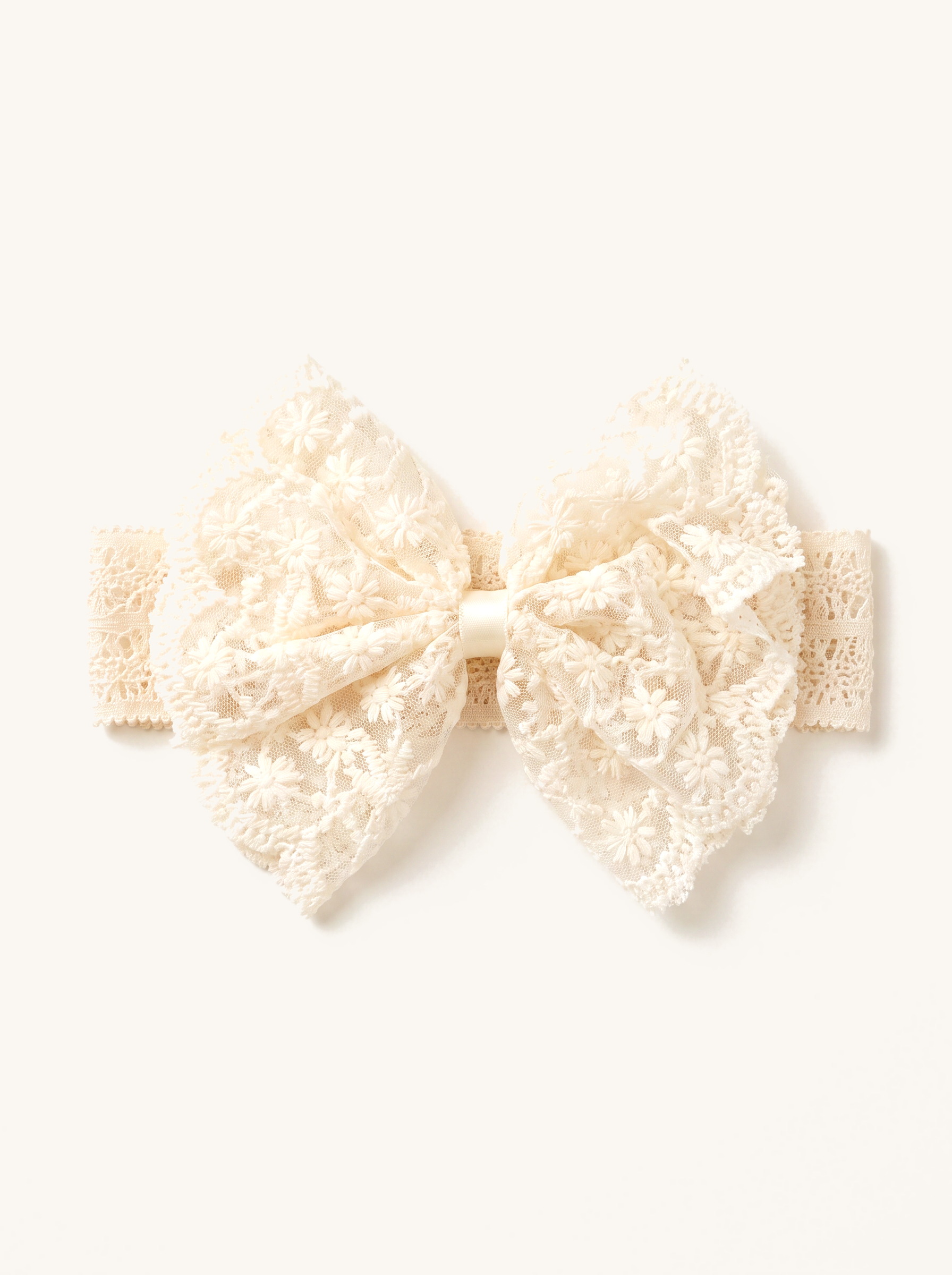 Ivory Daisy Lace Bow Headband