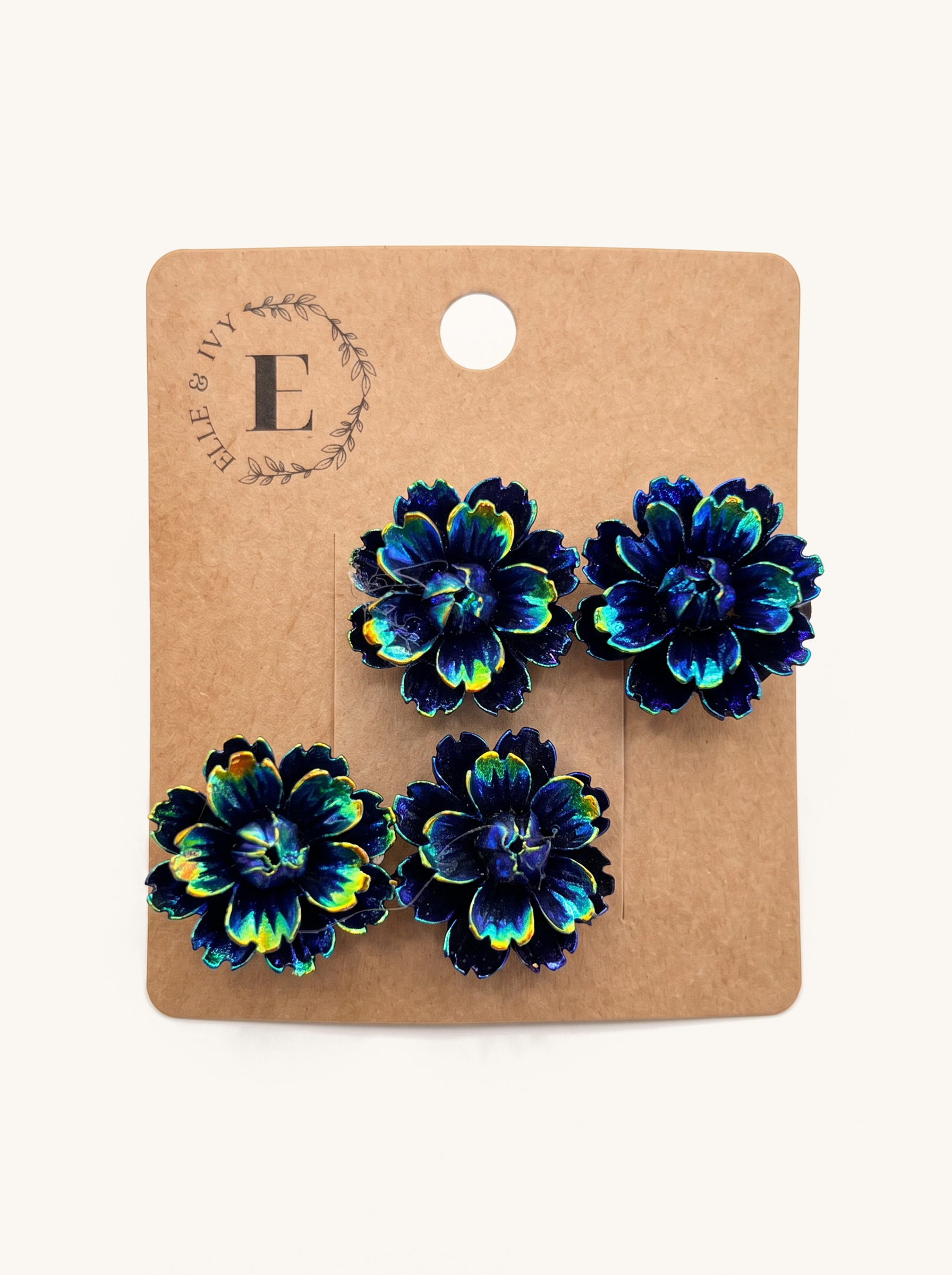 Midnight Bloom Clip Set — on the Elle & Ivy packaging card